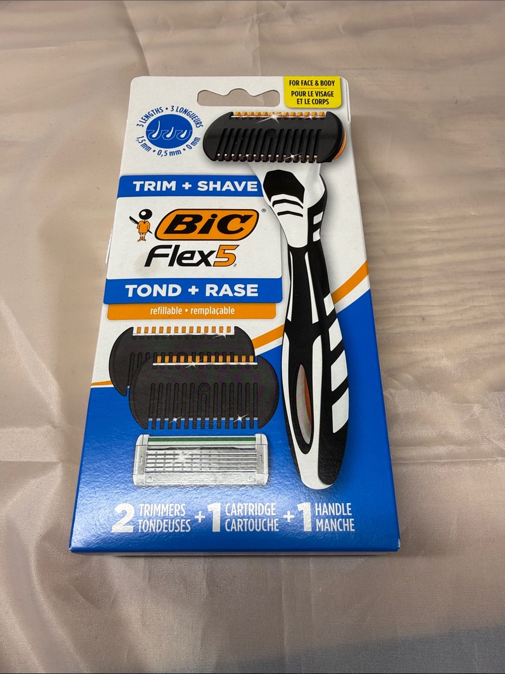 Bic Flex5 Trim + Shave Men’s Razor and Trimmers – Black/White New